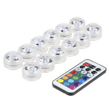 Soluzione di illuminazione decorativa con luce LED sommergibile, perfetta per creare atmosfera in vasi, ciotole e laghetti, dotata di telecomando per
