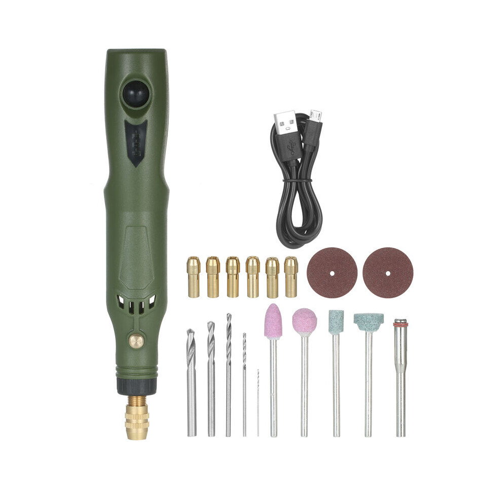 Green Cordless Rotary Tool Kit, Perfect For Crafting, Jewelry Making, And Diy Creations, Pocket Size