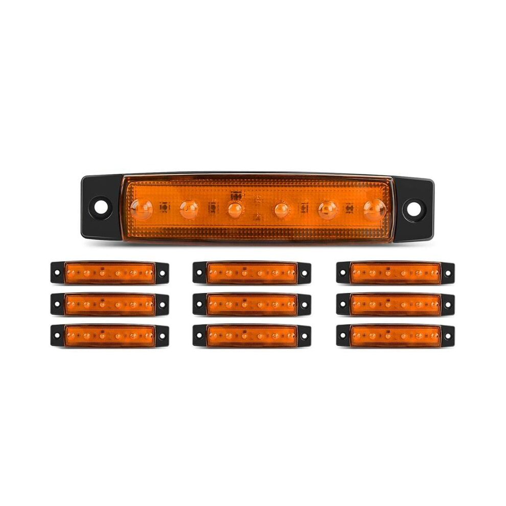Led Trailer Taillight Bar, Waterproof 3.8" 6 Led Side Marker Lights For Clearance And Running Lights, Universal Mount For Truck Rv Van Atv Utv, Amber 9009791846805