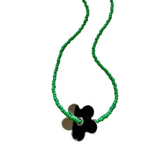 Pendentif ras du cou en matériau acrylique, bijoux de cou-Vert