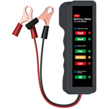 Batterieladeanzeige, digitaler Autobatterietester für Pkw und Motorräder, Lasttester aus industrietauglichem ABS-Material für sicheres und