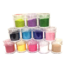 Glitter Powder Set Multi Purpose Craft, 12 Mix Color Nail Art Acrylic Glitter Dust Powder Premium Quality Sparkle Fine Glitter Set Infrared Red Light