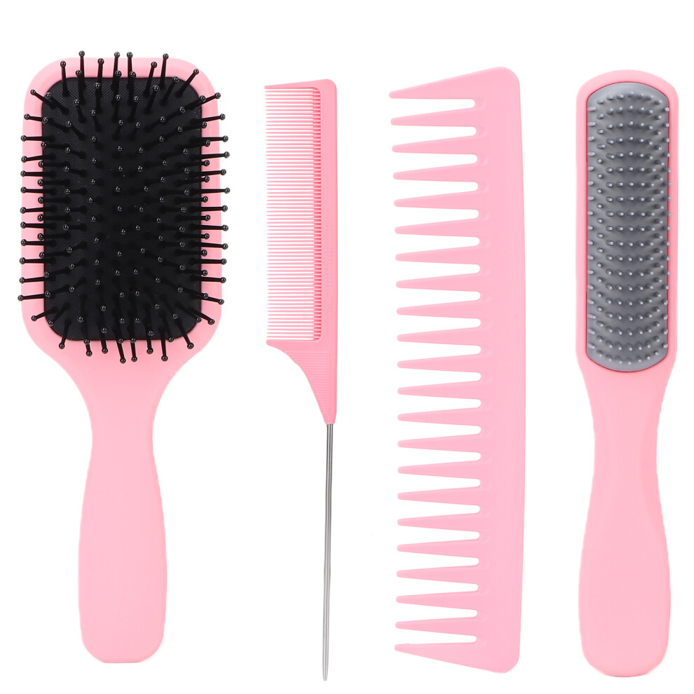 Detangling Hair Styling Kit, Dual Edge Brush For Edge Control & Wide Tooth Comb, Anti Static Bristle Brush Promotes Healthy Scalp & High Heat