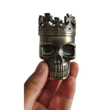 Skull Smoke Grinder Bronze 3-Layer Herb & Spice Crusher 75mm