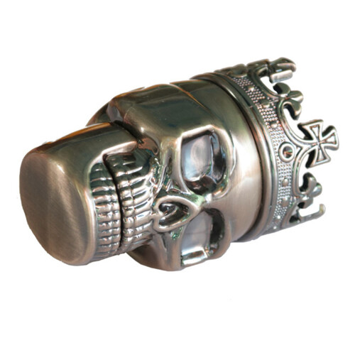 Skull Smoke Grinder Bronze 3-Layer Herb & Spice Crusher 75mm 2
