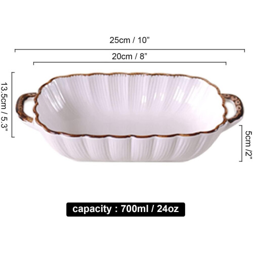 Ceramic Oven Dish 700ml Rectangular Deep Baking Tray Pink 20x13.5x5cm Roasting Dish 1 Pc 1