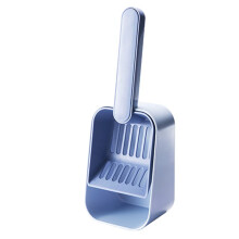 Ergonomic Cat Litter Scoop with Holder and Spill Storage Box for Easy Cleaning Blue