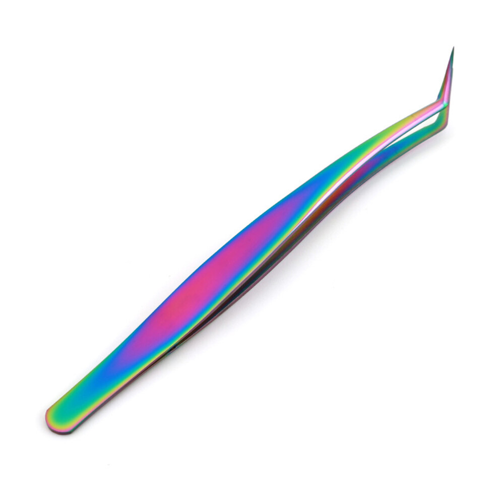 Curved Tip Alloy Eyelash Extension Tweezer 12.5cm False Eyelash Applicator