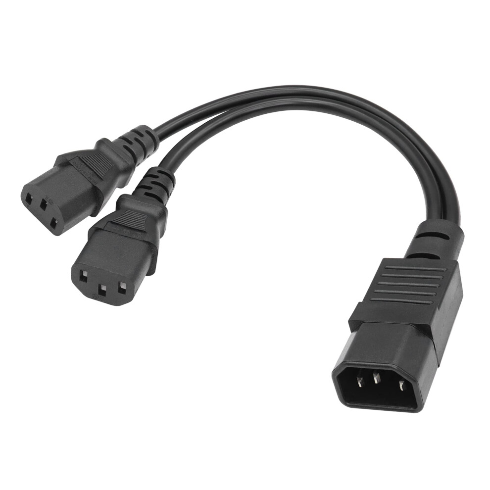 C14 To C13 Ysplitter 10A/250V Iec 320 C14 To 2 C13 1 To 2 Extension Adapter Cable (1Ft/30Cm) 9426802484717