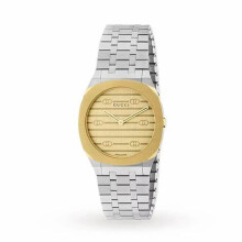 Gucci 25h Ya163502 Women's Watch – Gold Dial, Stainless Steel Bracelet