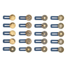 20PCS Adjustable Round Alloy Silicone Waist Buckle, Portable & Detachable
