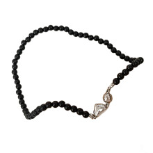 Collier ras du cou avec pendentif en forme de cœur, chaîne-Noir
