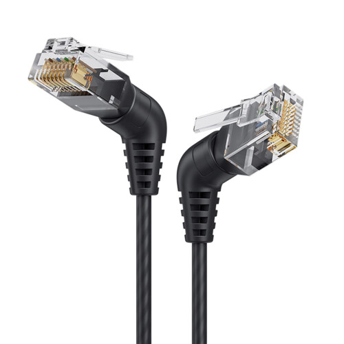 CAT6A Ethernet Cable 360 Degree Rotatable 10Gbps 500MHz Patch Cord For Gaming PC Modem 1m