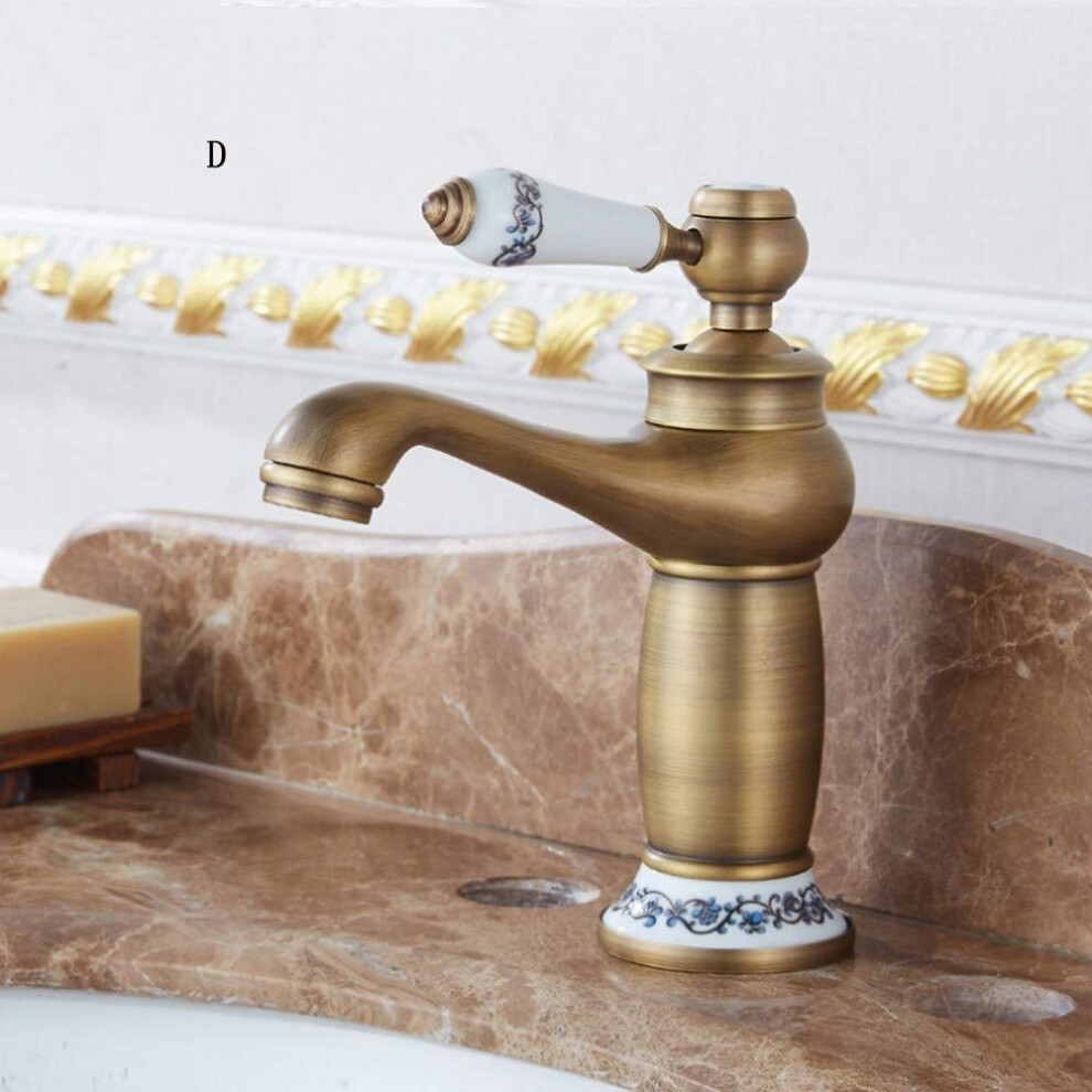 Basin Taps Antique Brass Copper Bathroom Mixer Faucet European Style Brushed Finish Above Counter Kitchen Tap 9382693788412