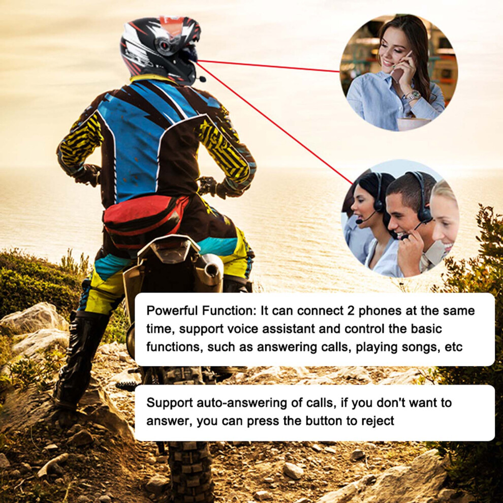 Motorcycle Helmet Headset Bt5.1 Noise Reduction Waterproof 1200Mah 5021370420798