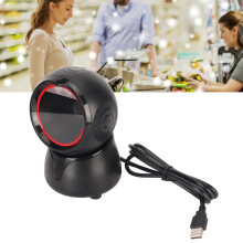 Lecteur de code-barres 2D de bureau avec USB, LED rouge, obturateur global, grande fenêtre