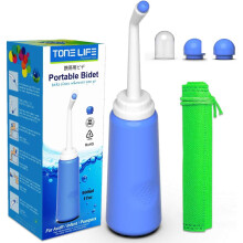 Botella de bidé portátil de material TPE para limpieza femenina, desinfección segura mediante ebullición, bidé de mano para viajes con boquilla