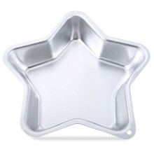 Forma de bolo em liga de alumínio em formato de estrela, ideal para assar com elegância. Molde em formato de pentagrama de cinco pontas com