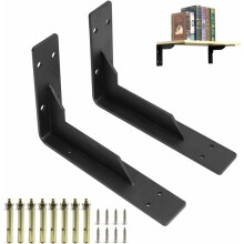 Vertical Angled L-Bracket for Heavy Duty Shelving, 290mm Seamless Welded Countertop Support with Matt Finish, Industrial Steel Brackets for Wall