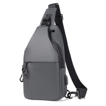 USB-opladningsport Sling Bag, Letvægts Crossbody Rygsæk med Ergonomisk Design, Justerbare Remme Vandtæt Oxford Stoff Skuldertaske til Daglig