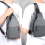 Τσάντα ώμου crossbody για άνδρες, αδιάβροχο σακίδιο πλάτης Oxford από ύφασμα με θύρα USB, 5