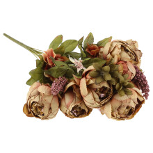 Faux Peony Bouquet Vintage Silk Artificial Flowers Wedding Home Decor Easy Maintenance Sturdy Cardboard Packaging Lifelike Design