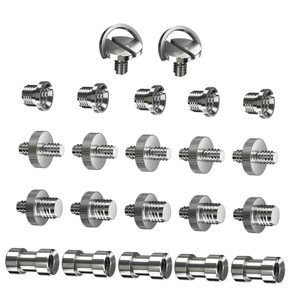 22Piece Set Screws Thread Monopod Adapter Lens Collar Screw Mounting Screw Small Adapter Tripod Screw Converter Adaptador Iron Plated Silver 9426802492859