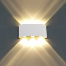 Modern LED felfelé ható lámpa, 6 W-os beltéri és kültéri fali lámpa nagy fényerejű LED chippel fürdőszobába, erkélyre, fehér
