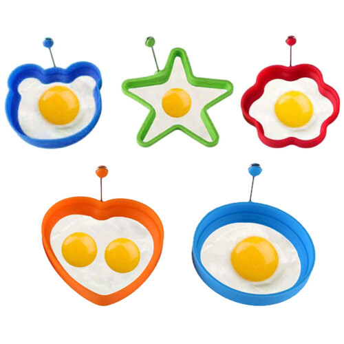 Non Stick Silicone Egg Rings, Multi-Function Fried Egg Ring Mold for Creative Pancake Breakfast Sandwiches, Easy to Clean Egg McMuffin Ring with