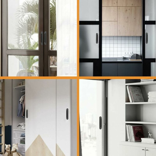 Recessed Fixing Sliding Door Pull, Black Modern For A Sleek Look 2
