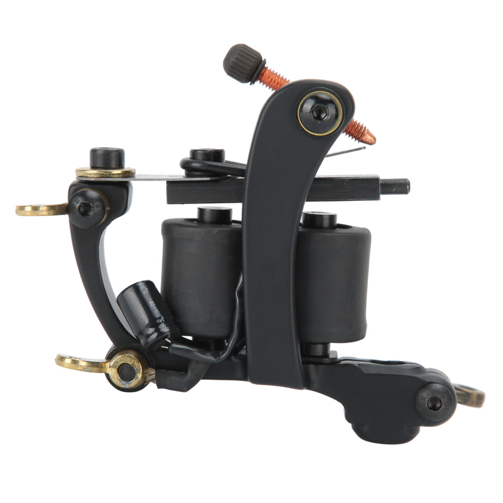 Tattoo Machine with Standard 10 Turns Copper Coils Stable Body High Capacitance 47uf Low Heat Output Long Lasting Use Supports Lining and Shading Tec