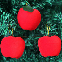 Mini décorations de Noël en forme de pomme, résistantes à la chaleur, non métalliques, aux couleurs vives, étanches, écologiques et robustes.