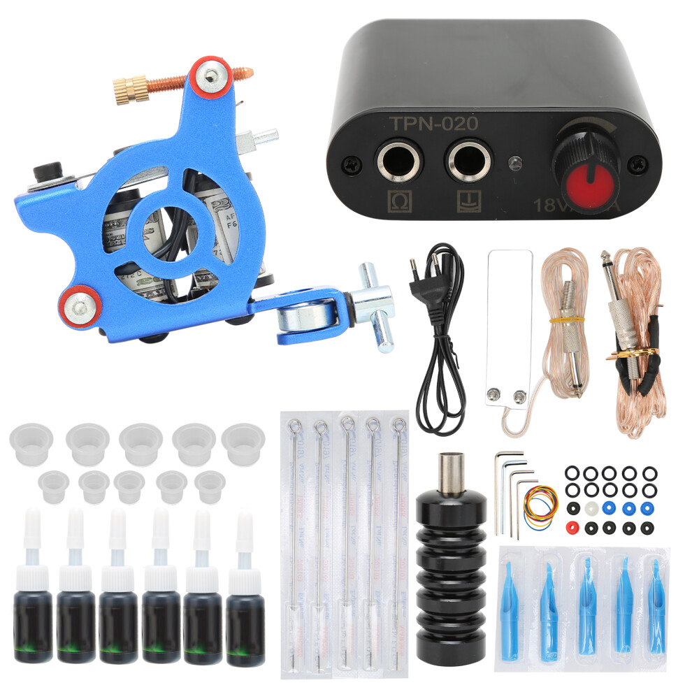 Professional Tattoo Kit With Digital Power Supply Continuous Operation Ergonomic Design Durable Craftsmanship And Foot Pedal Included