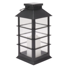 Decoração externa resistente às intempéries com design realista de vela, lanterna solar com luz LED que simula a chama da vela, ideal para