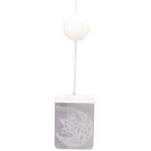 Décorations LED Ramadan, lanternes élégantes 3D en acrylique en forme de lune et d'étoile, guirlandes lumineuses islamiques à piles avec bandes