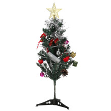 Mini sapin de Noël en pin avec éclairage LED, format compact et nombreuses options de décoration