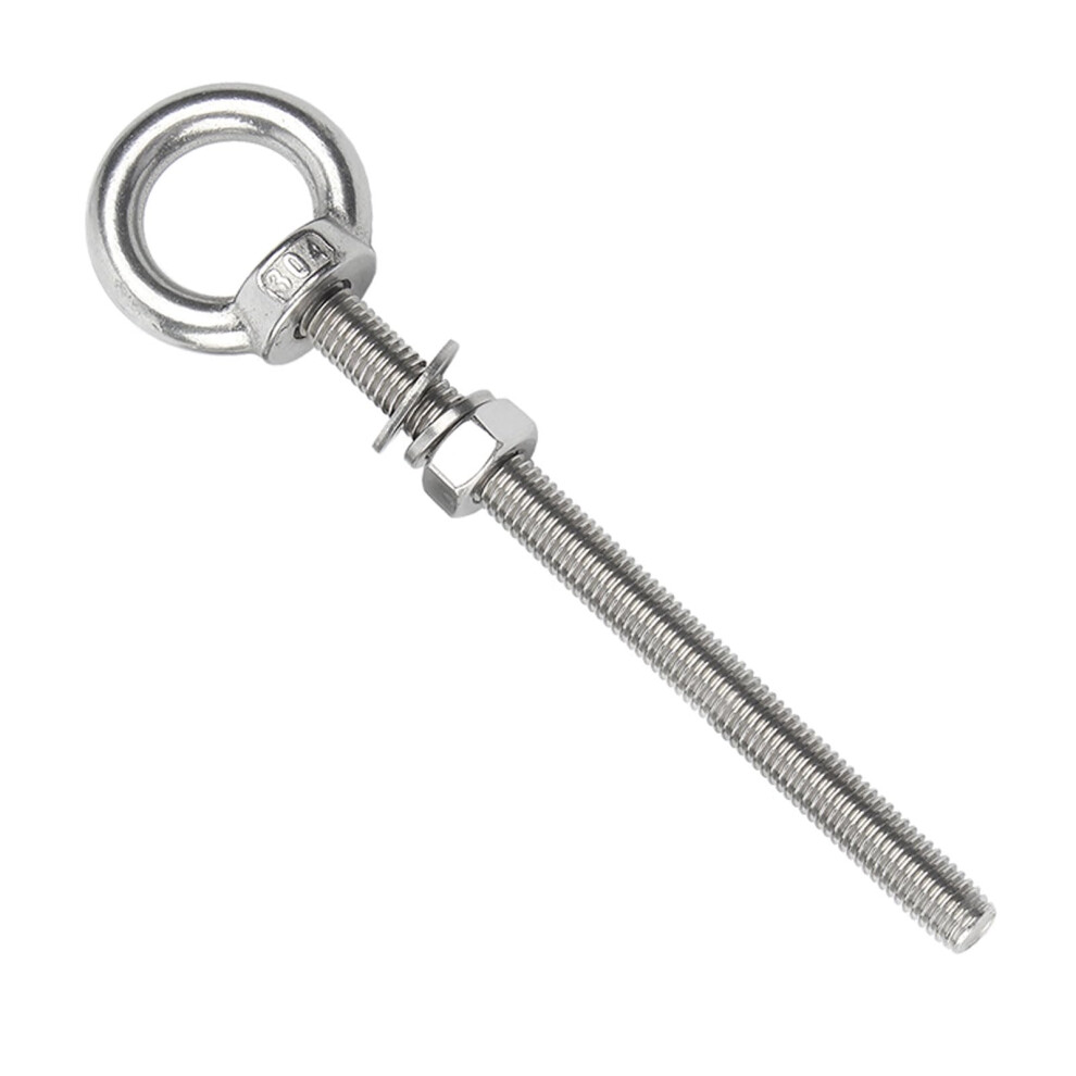 M18 304 Stainless Steel Eye Bolts For Lifting, Performance Eye Bolts With Thread, Washers, And Nuts 9426802493559