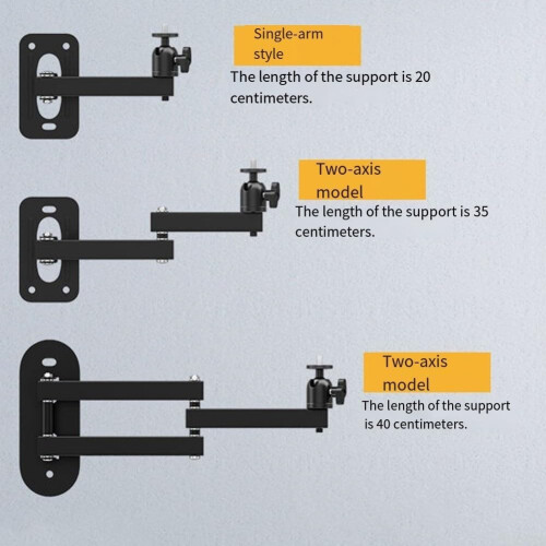 Projector wall mount with spacesaving features and improved viewing angles (three arms, 40 cm). 1