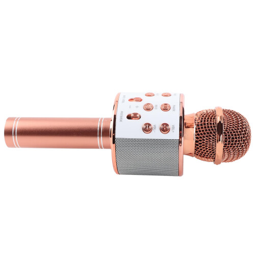 Bluetooth Wireless Microphone Karaoke Speaker, Rose Gold, 1800mAh