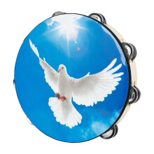 Peace Double Row Bells Tambourine Handbell Clap Drum Tambourine Musical Instrument for Party Games Easy Play 10 Inches