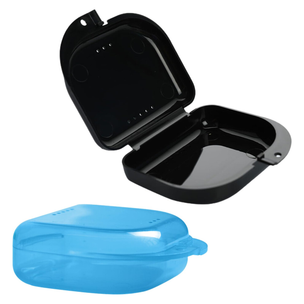 Black Dental Braces Box, Set Of 2 Dentures Holder, Brace Box, Dental Splint Box