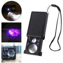 Portable 30X/60X LED UV Jewelry Loupe Magnifier with Acrylic Lens