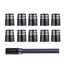 Iron Ferrules 10 Pcs Silver Double Rubber Damping For Tapered 0.355 Shaft