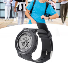 Multifunktionale wasserdichte elektronische Uhr 60mAh Leuchtend Schwarz