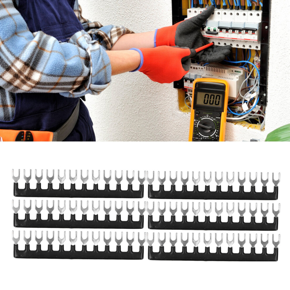 10Pcs Electrical Barrier Strips 8-Pin Fork Type 400V 15A Black Tb-1512 6921371701997