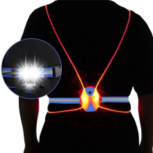 Night Running Light Reflective Vest LED Chest Lamp USB Charge Camping Fishing Cycling Vest Light(Navy )