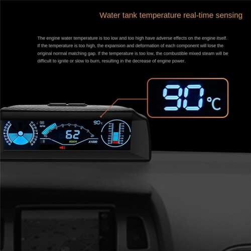 X90   Display -Board Computer Display OBD2 Car Speedometer OBD Gauge with Tilt Pitch Angle Protractor Display 2