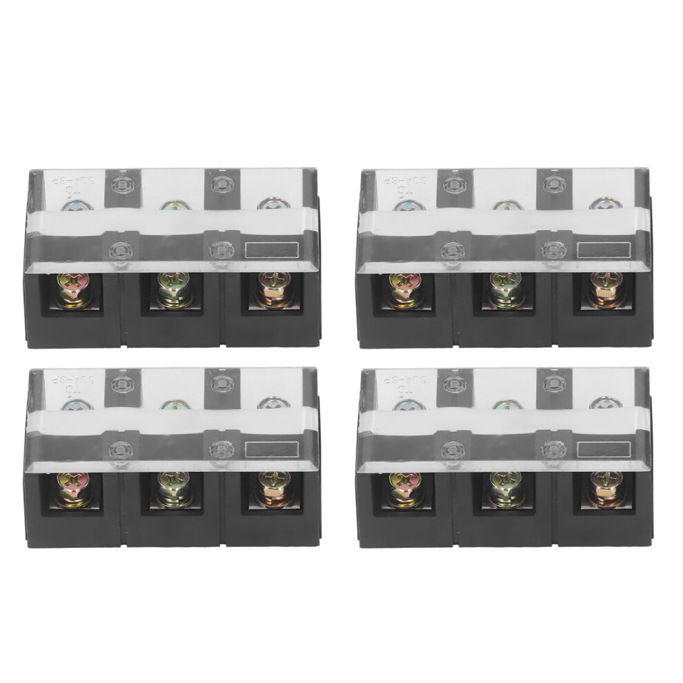 4Pcs Wire Barrier Block Terminal Strip 600V 60A M6 Fixing 7891371728111