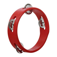Metal Bell Hand Drum with Ergonomic Grip 6' Single Row Tambourine Round Musical Tambourine