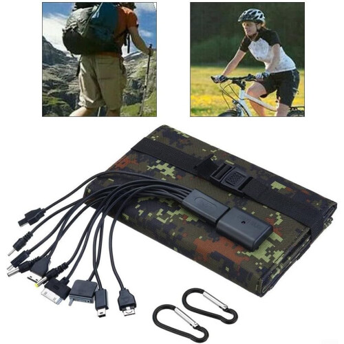 20W Portable Solar Charger USB Panel  Efficiency Foldable Camouflage Design for Hiking 2